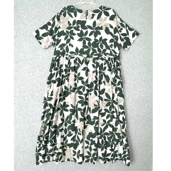 Buykud Dress Womens Large Maxi Green White Gray Cottagecore Oversize Lightweight - Picture 9 of 16